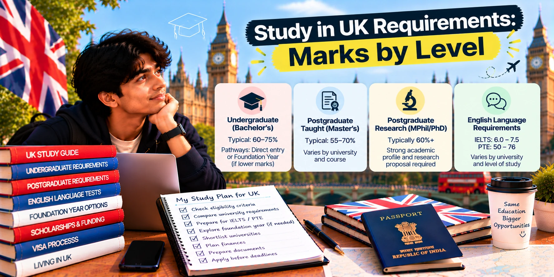 Study in UK Requirements: Marks by Level